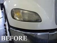 Headlight before restoration.